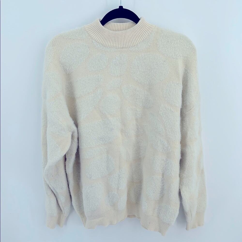 Aelfric Eden mock neck monochromatic cloud knit pullover sweater sz L